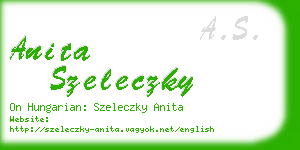 anita szeleczky business card